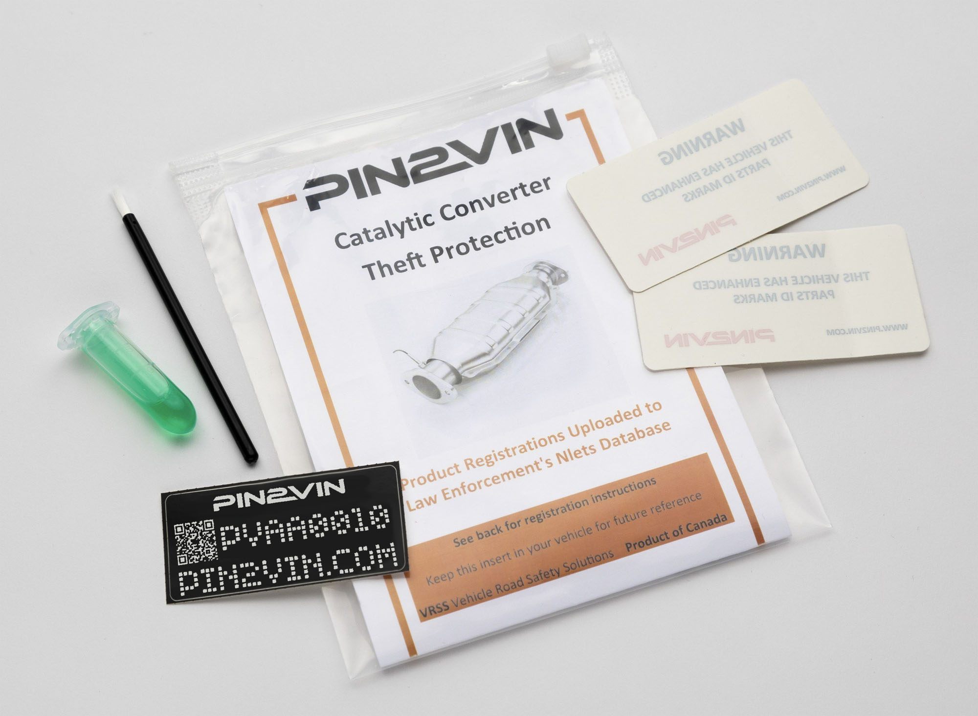 Single Catalytic Converter Label, PIN2VIN, Theft Deterrent, Catalytic Converter Theft Prevention Kit, Pin2vin, Catetch, Catgaurd, catalytic security, theft deterrent, Catalytic protection, marking product, cat label, Catalytic Label, etching label, Catalytic marking product, vehicle marking, Metal marking kit, Catalytic safety product, Safeguard, metal marking kits, qr kits, vin multiplier, Vin duplicator, vehicle protection,